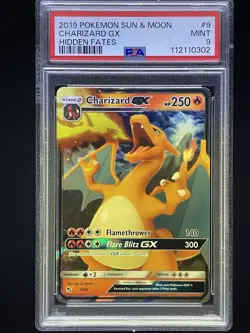 2019 Pokemon Charizard GX 9/68 Hidden Fates Holo PSA 9 - Image 1