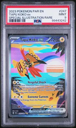 2023 POKEMON PAR EN-PARADOX RIFT SPECIAL ILLUSTRATION RARE TAPU KOKO EX PSA 9 - Image 1