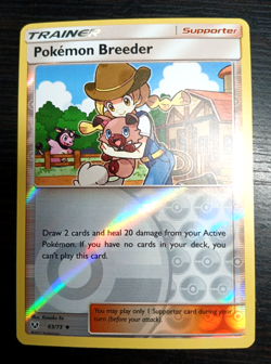 Pokemon - POKEMON BREEDER - 63/73 - Shining Legends- Reverse Holo - NM/M - Image 1