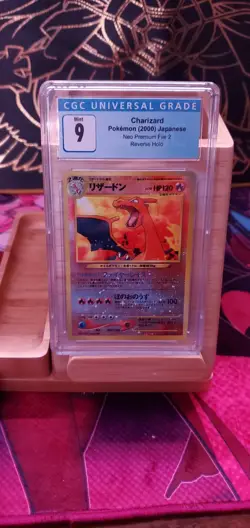 Pokemon CGC 9 Mint Japanese Charizard Neo 2 Promo Reverse Holo - Image 1