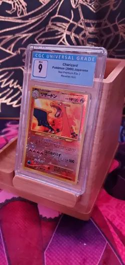 Pokemon CGC 9 Mint Japanese Charizard Neo 2 Promo Reverse Holo - Image 3
