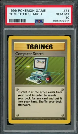 1999 Pokemon Computer Search #71 Base Set PSA 10 GEM MINT - Image 1