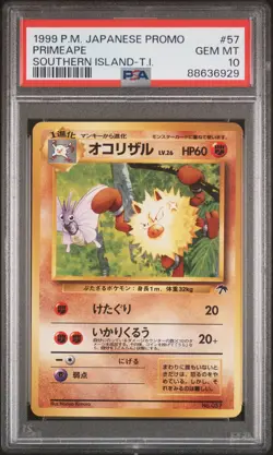 1999 Pokemon Japanese Promo Primeape #57 Southern Islands PSA 10 GEM MINT - Image 1