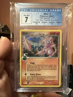 2007 Pokemon Mew Pop Series 5 3/17 Inverted Back Error CGC 7 Old Blue Label!! - Image 1