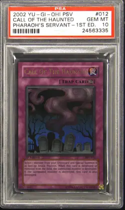 2002 Yu-Gi-Oh! PSV-012 1st Edition Call of the Haunted PSA 10 GEM MINT - Image 1