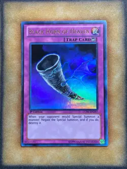 Yugioh Black Horn of Heaven LCJW-EN297 Ultra Rare 1st Ed LP - Image 1