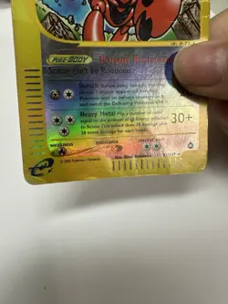 Scizor Reverse Foil Pokemon e-Card Series Aquapolis #32 2002 DAMAGED - Image 5