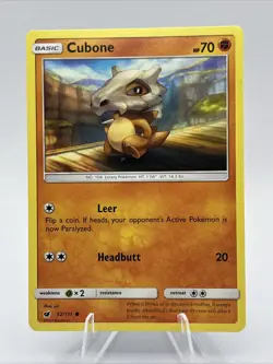 Pokemon Cubone Card 52/111 Sm-Crimson Invasion Regular Common NM 2017 - Image 1