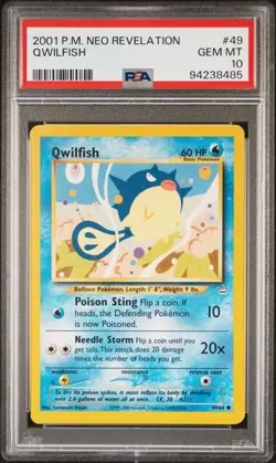 PSA 10 QWILFISH NEO REVELATION 49 POKEMON 2001 GEM MINT - Image 1