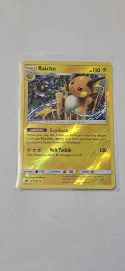 Raichu 41/147 S&M: Burning Shadows Holo Reverse PACK FRESH Pokemon NM - Image 2