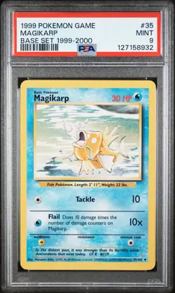 PSA 9 Base Set Unlimited Magikarp 35/102 Pokemon Cards 1999-2000🔥 - Image 1
