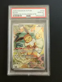 2025 POKEMON SVP EN SV PRISMATIC EVOLUTIONS ETB PROMO #173 EEVEE PSA 10 - Image 1