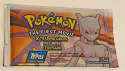 Vintage 1999 Pokemon "The First Movie" Topps 8 Trading Cards Booster Pack - Mew - Image 1