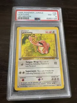 Pokemon Cards: Jungle 1st Edition Uncommon: Lickitung 38/64 PSA 8 - Image 1