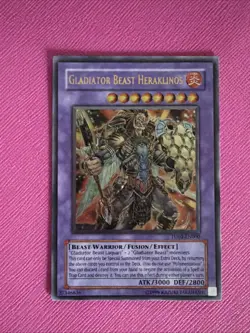 Yugioh Gladiator Beast Heraklinos TU02-EN000 Ultimate Rare LP - Image 1