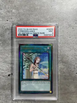 Yugioh Card 1st Ed Forbidden Lance Ultimate Rare PSA 9 Mint, RA03-EN058 2024 (1) - Image 1