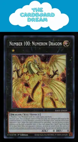 Number 100: Numeron Dragon 25th Anniversary #RA01-EN039 Super Rare Yugioh - Image 1