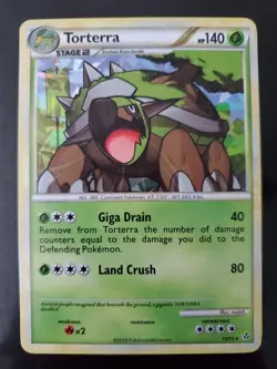 Torterra 10/95 Cracked Ice Holo Pokemon TCG HGSS Unleashed Card Lightly Played - Image 1