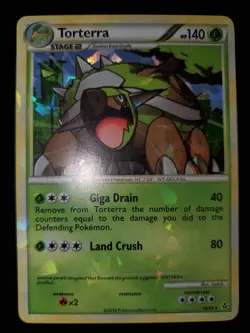Torterra 10/95 Cracked Ice Holo Pokemon TCG HGSS Unleashed Card Lightly Played - Image 2