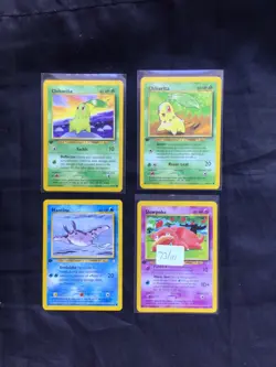 Pokemon Cards: Neo Genesis 4 Card 1st Edition Non-Holo Lot - Image 1