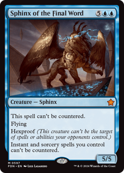 Sphinx of the Final Word Foundations PLD Creature Mythic Rare MTG CARD ABUGames - Image 1