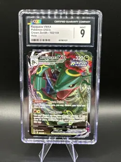 CGC 9 Rayquaza VMAX 102/159 Crown Zenith Full Art Rare Pokemon Card - Image 1