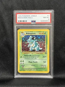 Pokemon TCG Nidoqueen 7/64 Holo Rare Card PSA 8 Jungle - Image 1