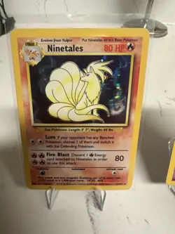TCG Pokemon Card Lot (3) Base Set Venusaur Nine Tales Unown LP - Image 3