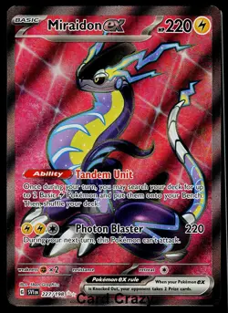 Miraidon ex 227/198 SV01: Scarlet & Violet Base Set Ultra Rare Pokemon Card NM - Image 1