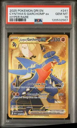 Cynthia's Garchomp EX Hyper Rare #241 - Destined Rivals- Pokemon Card - PSA 10 - Image 1