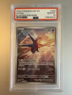 2024 Pokemon Surging Sparks Latios 203/191 Illustration Rare PSA 10 New Cert - Image 1