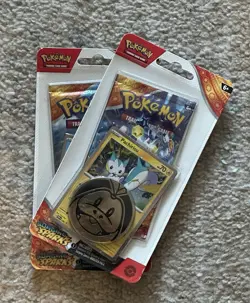 2024 Pokemon TCG: Surging Sparks Single Pack Blister Wooper / Pachirisu & Coin! - Image 1
