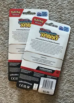 2024 Pokemon TCG: Surging Sparks Single Pack Blister Wooper / Pachirisu & Coin! - Image 2