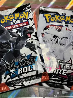 Pokemon Black Bolt & White Flare Booster Pack 2x Pack Combo New Sealed-Fast Ship - Image 1