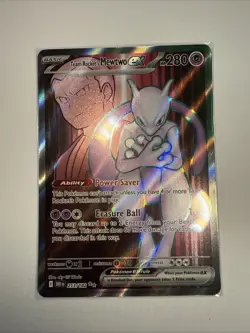 Pokemon TCG Team Rockets Mewtwo EX Full Art English Edition Card 213/182 Nm - Image 1
