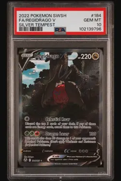 Pokemon TCG Regidrago V 184/195 Silver Tempest Alt Art Ultra Rare Card - PSA 10 - Image 1