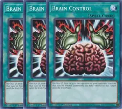 Yugioh - Brain Control x 3 - 1st Edition NM - Plus Free Holographic Card - Image 1