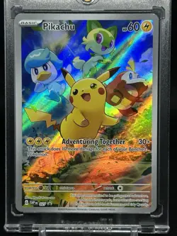 Pikachu SVP 027 Black Star Promo Paldea Evolved NM Pokemon Card - Image 1