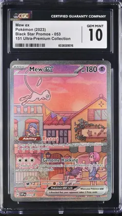 Mew ex 053 Sv: Scarlet & Violet Promo Cards Holo cgc 10 gem mint - Image 1