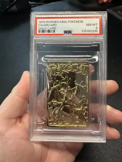 1999 Pokemon Charizard Burger King Gold Card PSA 8 NM-MT - Image 1