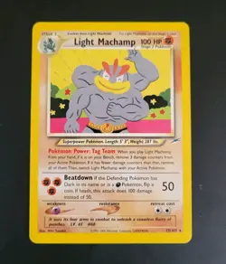 Light Machamp Neo Destiny Regular Pokemon Card Vintage WOTC 25/105 - Image 1
