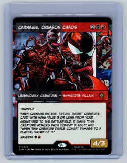 Carnage, Crimson Chaos (Borderless) R Marvel's Spider-Man 227 NM MTG SPM Magic - Image 1