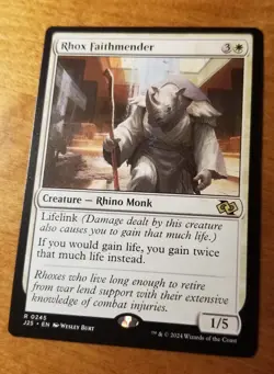 MTG 1x Rhox Faithmender, NM, Jumpstart Foundations, Double Life Gain Cleric - Image 1