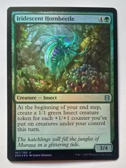 Magic MTG - Iridescent Hornbeetle (Foil) - Zendikar Rising - NM - Image 1