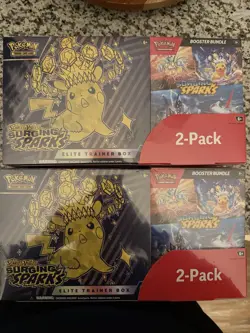 Pokemon Surging Sparks ETB & Booster Bundle Costco 2-Pack Sealed Lot of 2 - Image 1