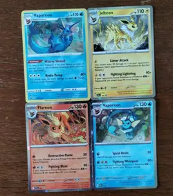Lot Of 4 Black Star Promo Vaporeon Jolteon Flareon Holo Pokemon Cards - Image 1