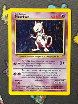 Mewtwo 10/102 - 1999 POKEMON BASE SET #10 - WOTC VINTAGE RARE HOLO - MP - Image 1