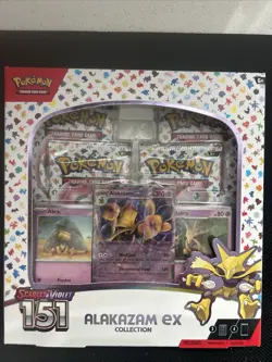 Pokemon TCG Scarlet and Violet - 151 Alakazam ex Collection Box - 4 Packs 820650855269 - Image 1