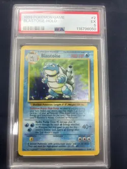 1999 POKEMON BASE SET UNLIMITED #2 BLASTOISE-HOLO PSA 5 G25906 - Image 1