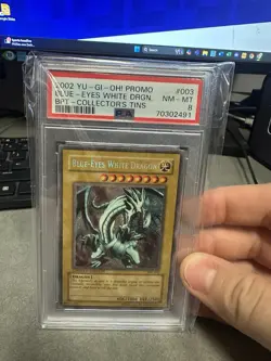 [PSA 8] 2002 YU-GI-OH! PROMO BPT-COLLECTOR'S TINS #003 BLUE-EYES WHITE DRAGON - Image 1